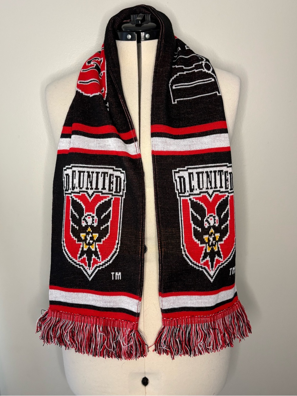 D.C. United Black & Red Soccer Supporter Scarf